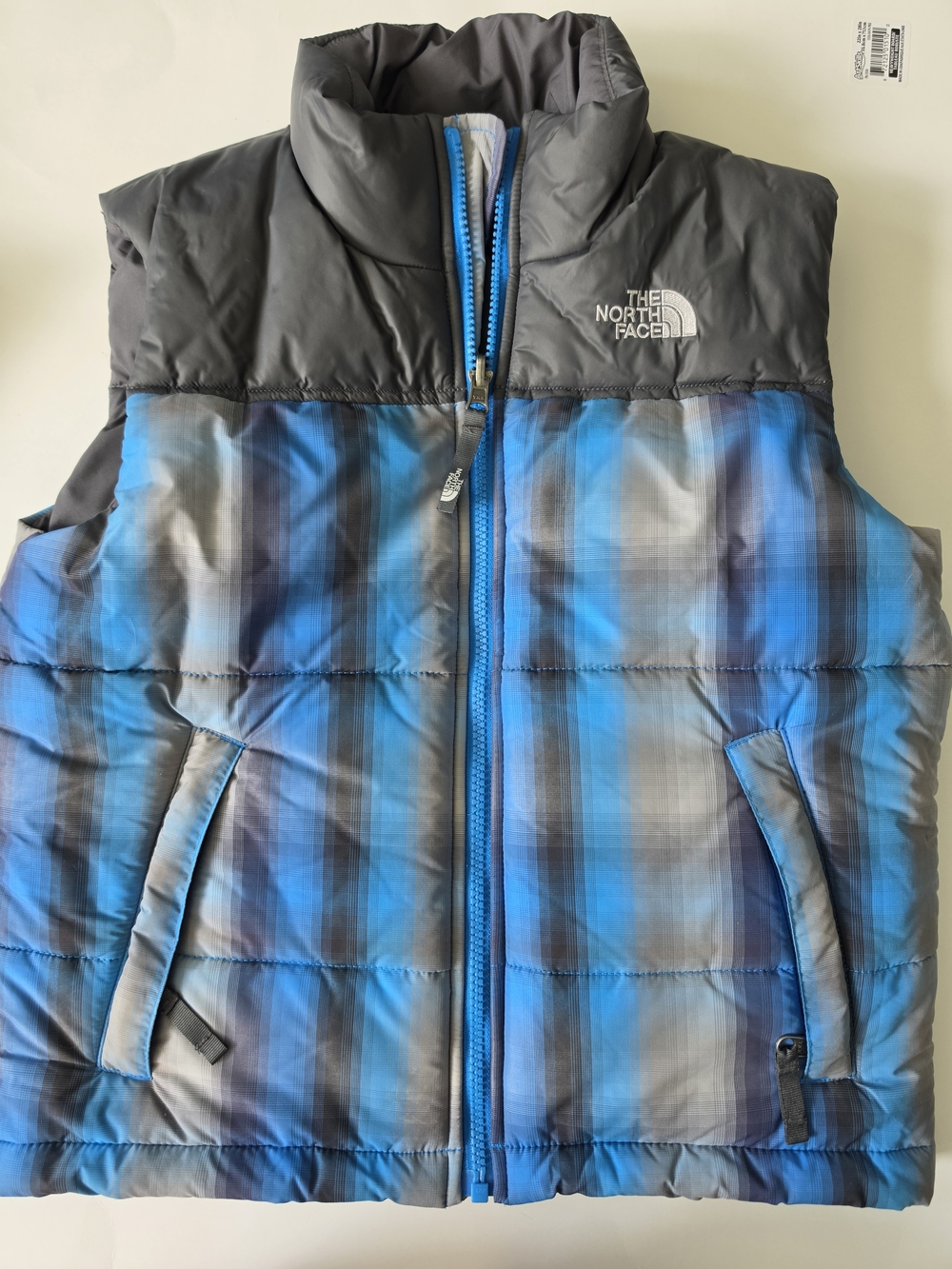 The North Face Kids' Blue & Gray Puffer Vest 6/7